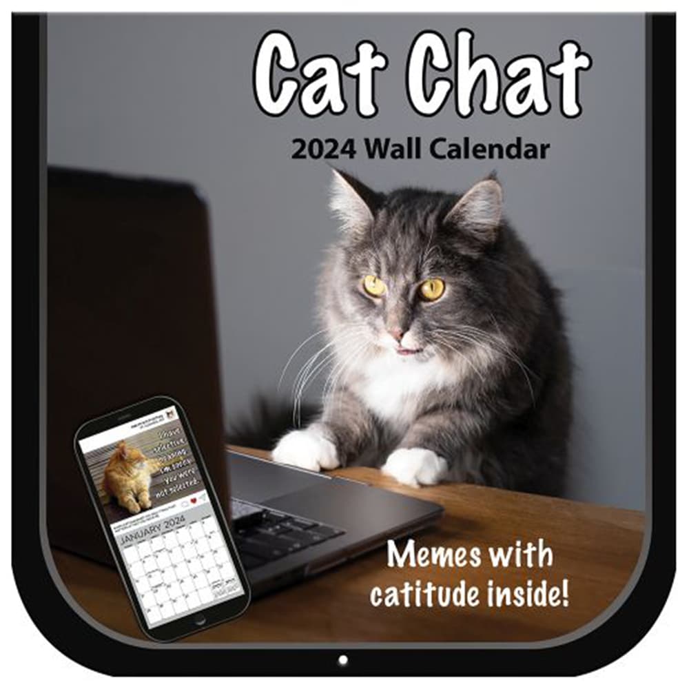 Cat Chat 2024 Mini Wall Calendar   1799 