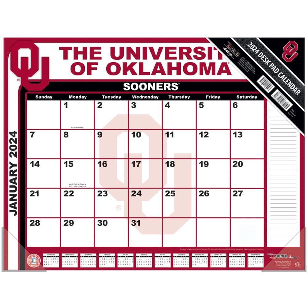 Oklahoma Sooners 2024 Desk Pad