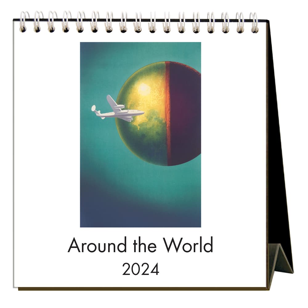 Around the World 2024 Easel Desk Calendar