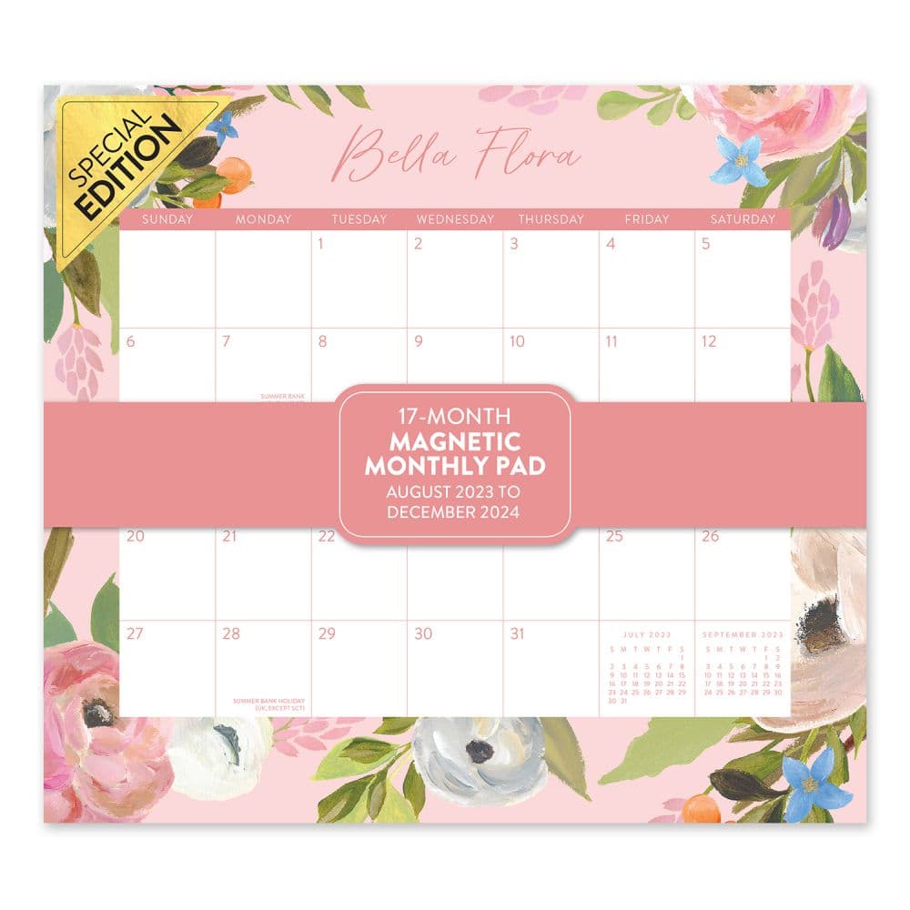 Bella Flora Blush Magnetic Exclusive 2024 Wall Calendar