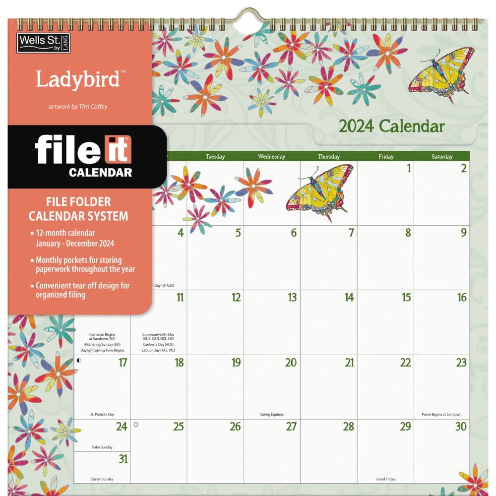 Ladybird File It 2024 Wall Calendar