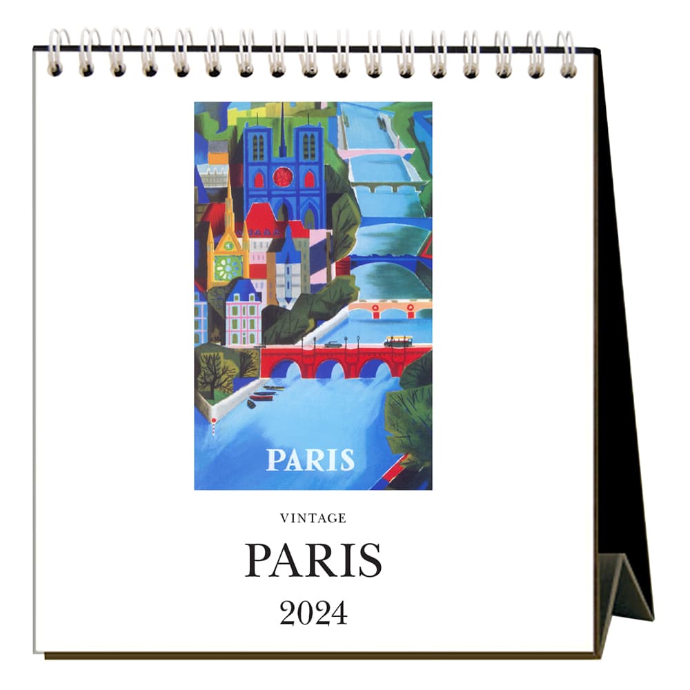 Paris Nostalgic 2024 Easel Desk Calendar