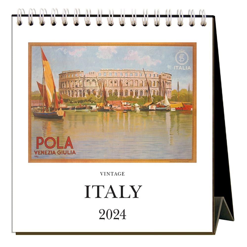Italy Nostalgic 2024 Easel Desk Calendar