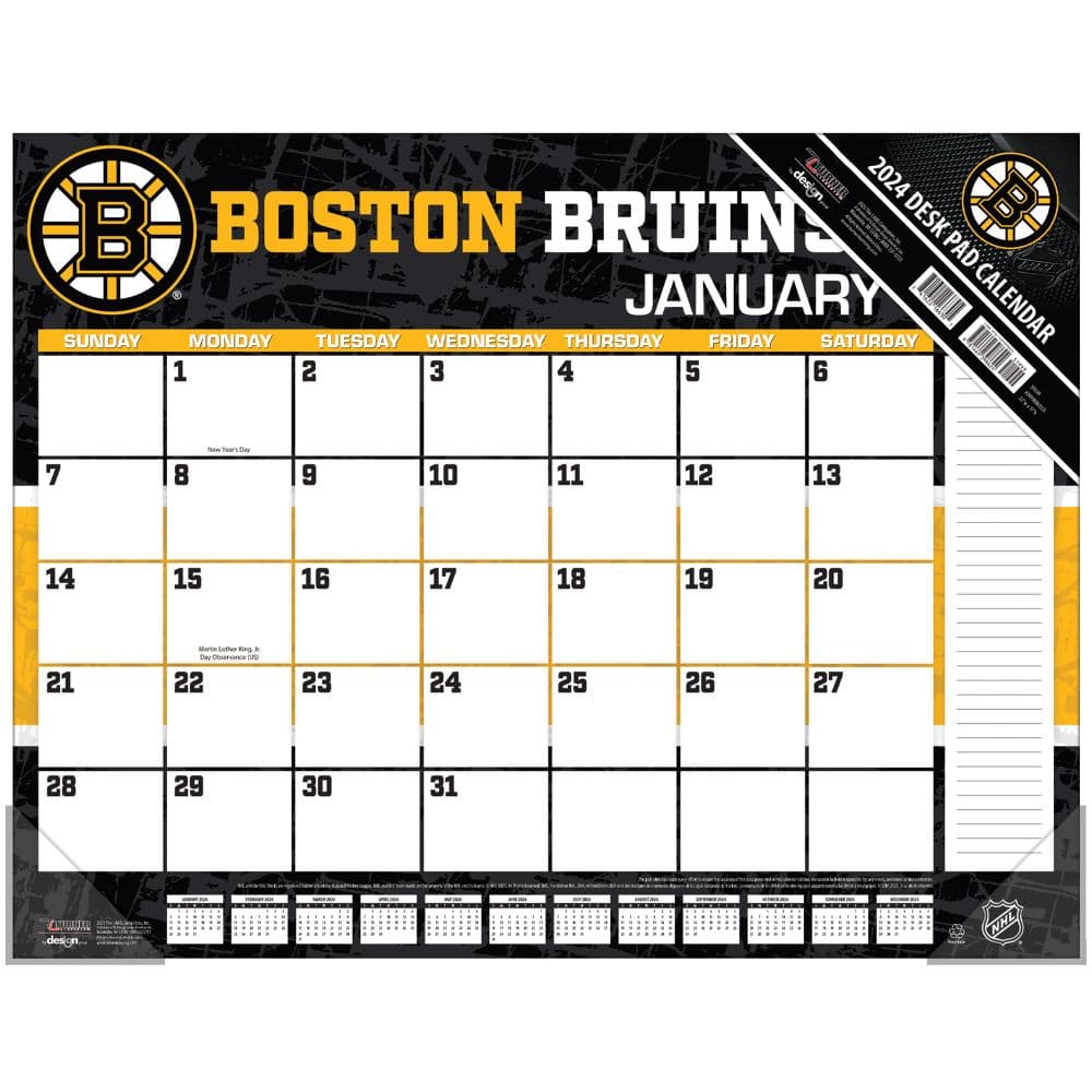 Boston Bruins 2024 Desk Pad