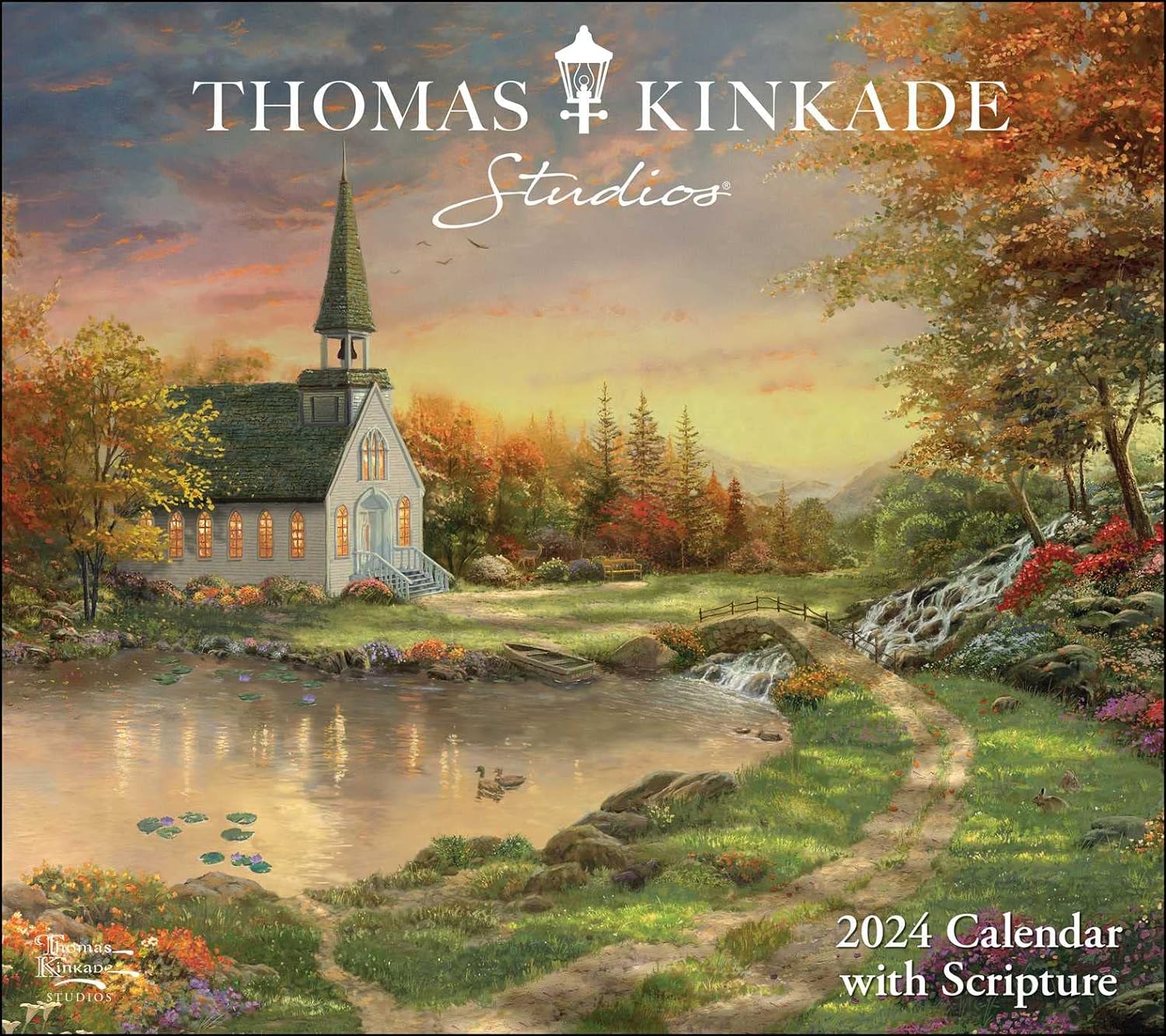 Kinkade Painter of Light Scripture 2024 Wall Calendar