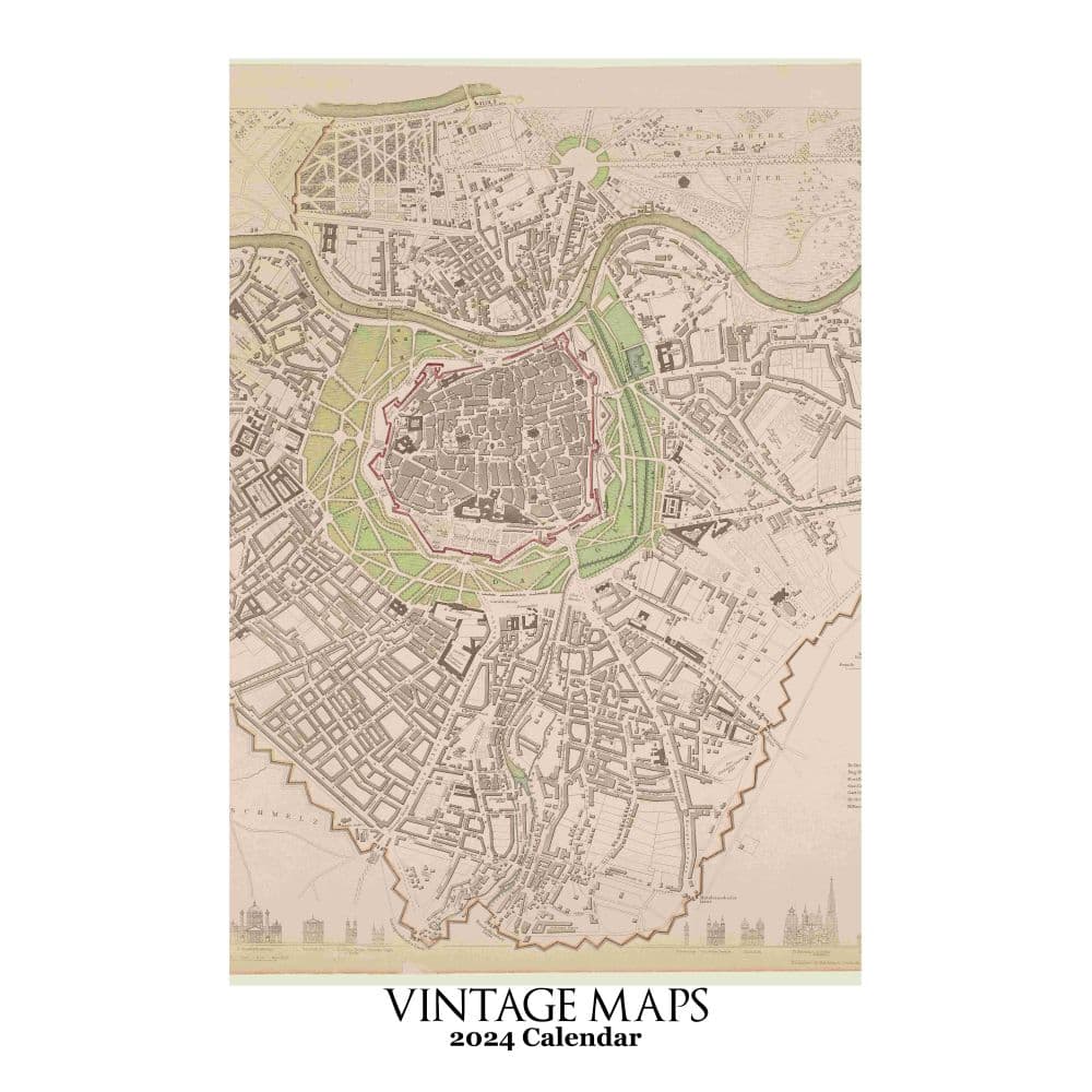 Vintage Maps 2024 Poster Wall Calendar