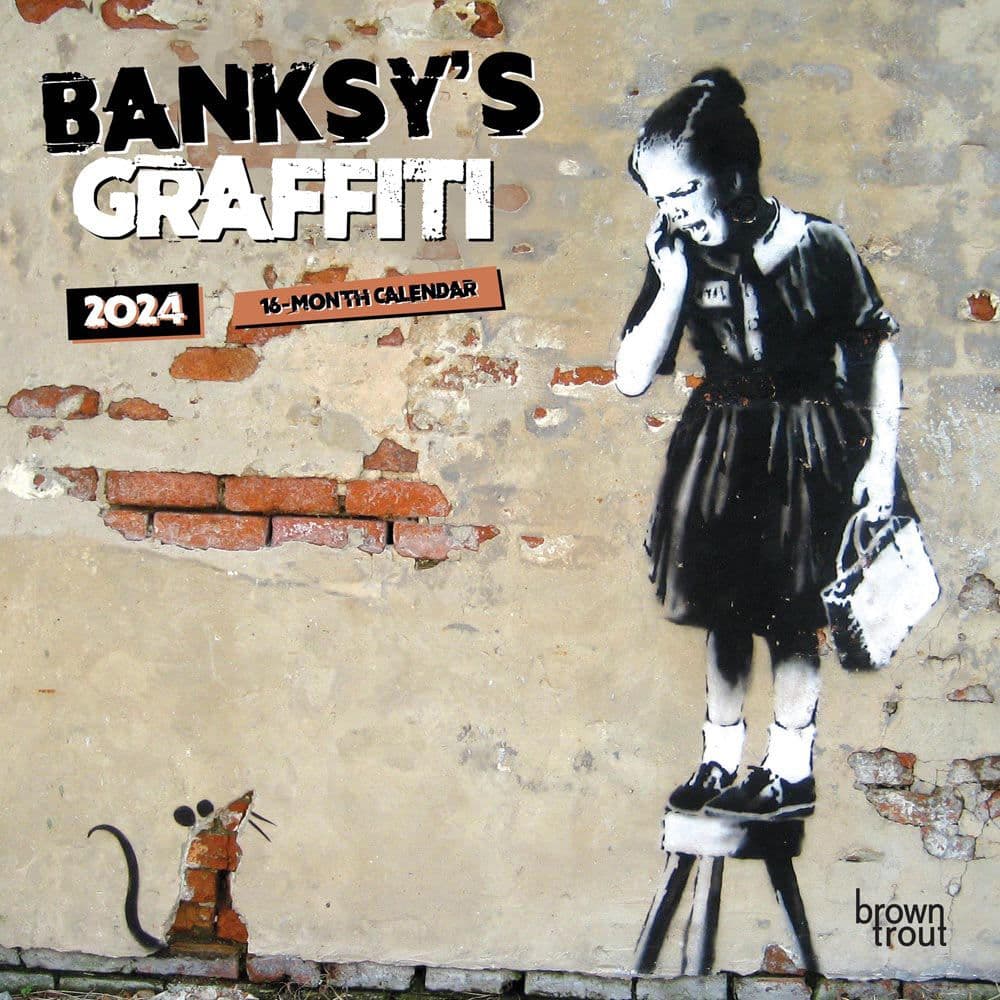 Banksys Graffiti 2024 Mini Wall Calendar