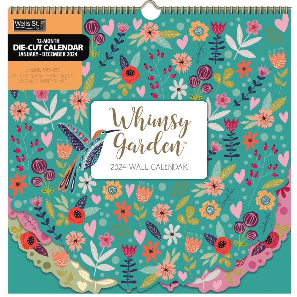 Whimsy Garden Spiral 2024 Wall Calendar