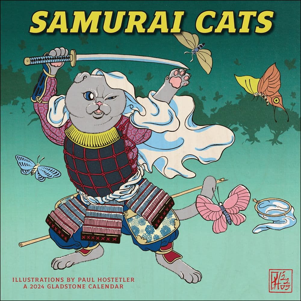 Samurai Cats 2024 Wall Calendar