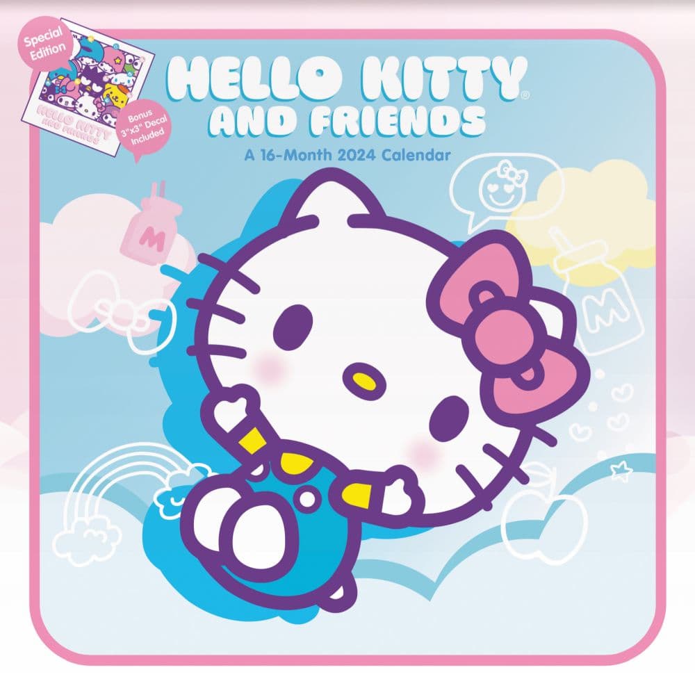 Hello Kitty Exclusive with Decal 2024 Wall Calendar