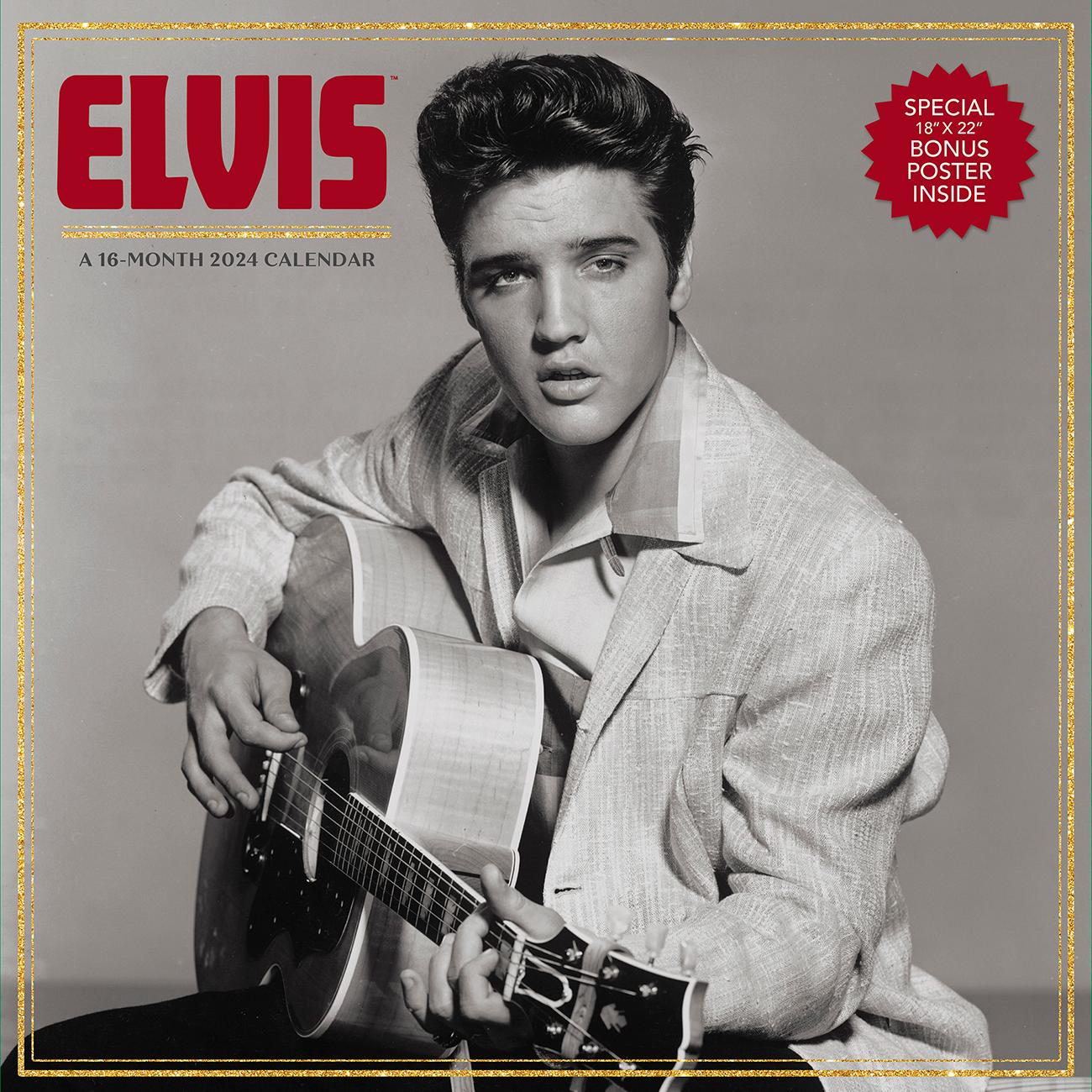 Elvis Presley 2024 Wall Calendar with Poster