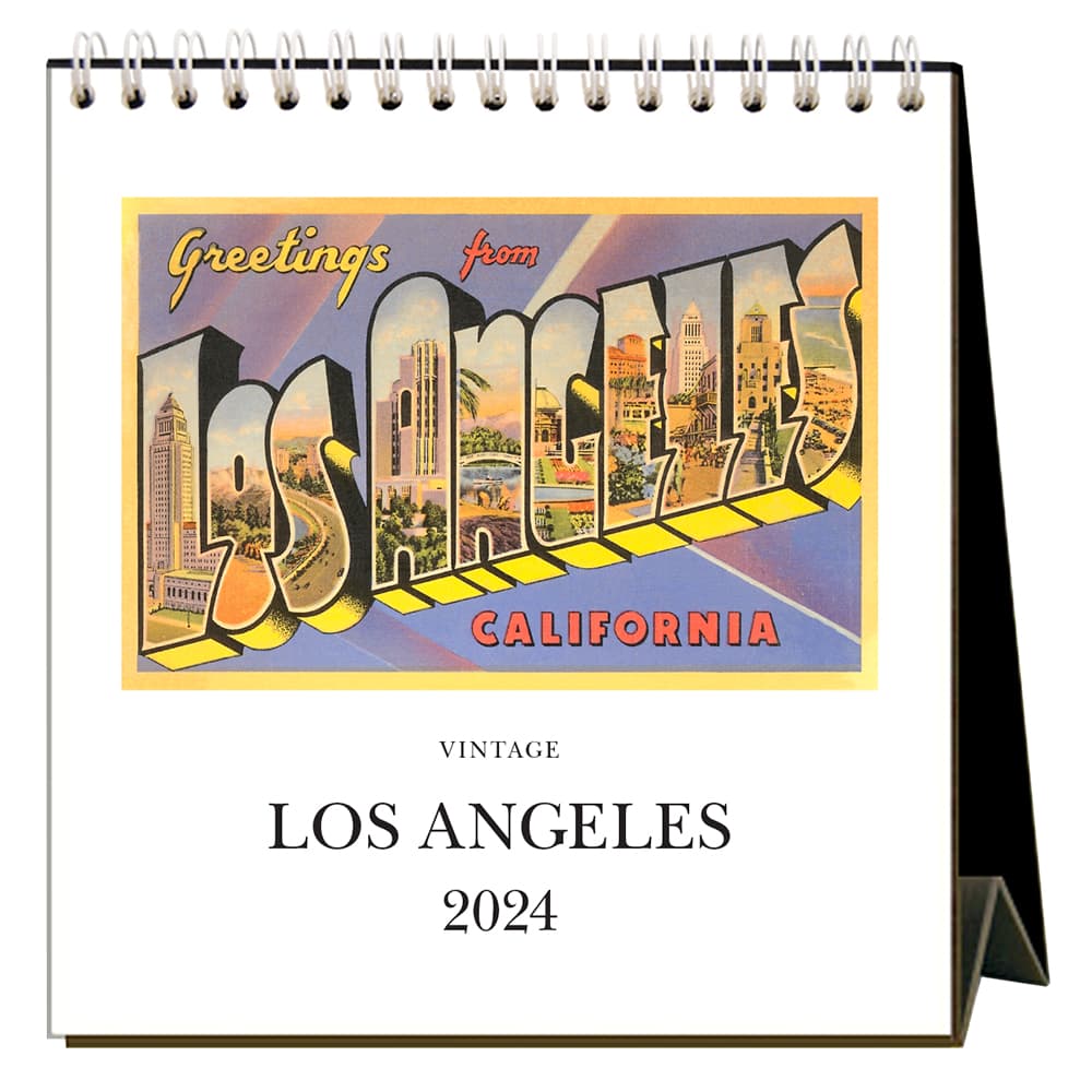 Los Angeles Nostalgic 2024 Easel Desk Calendar