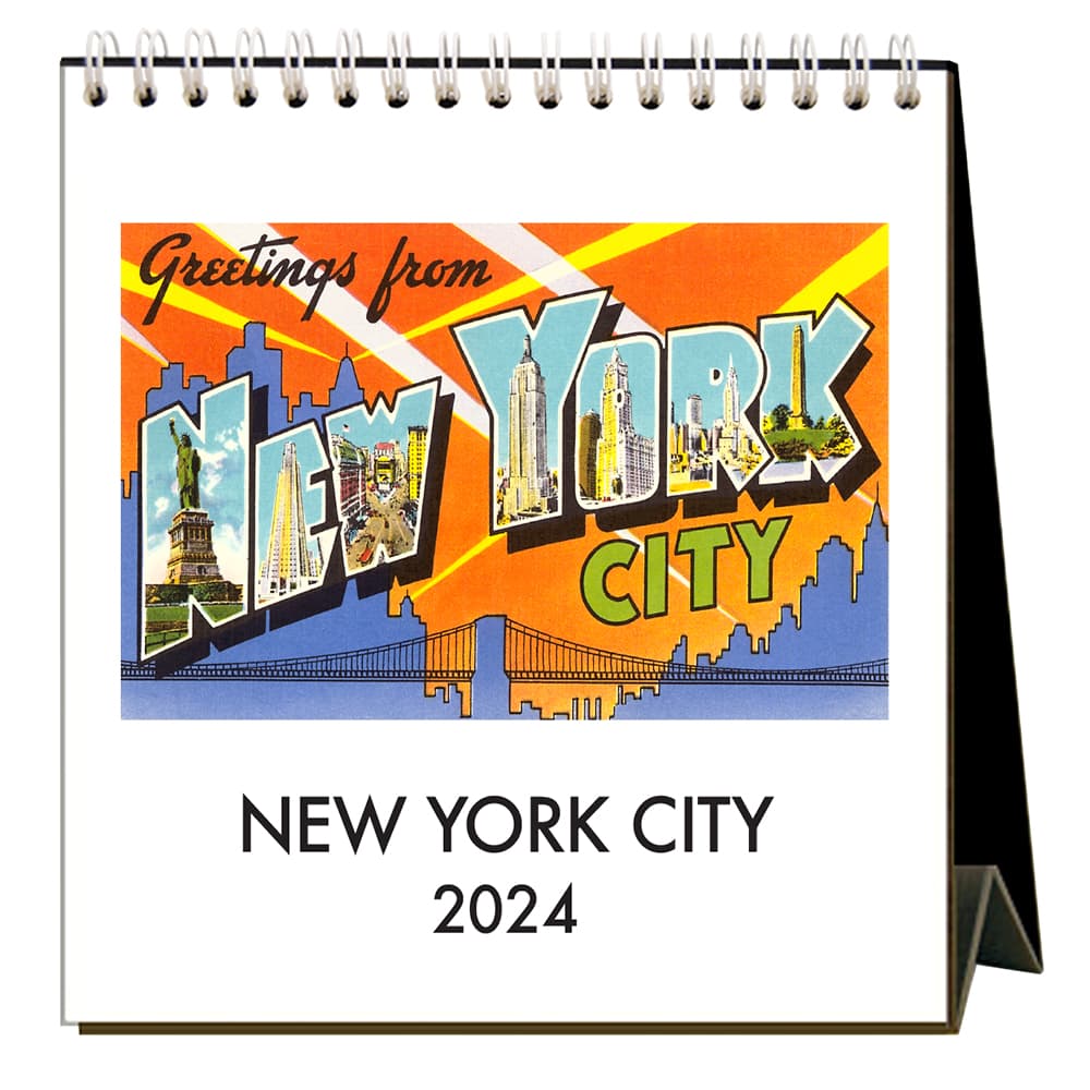 New York City Nostalgic 2024 Easel Desk Calendar