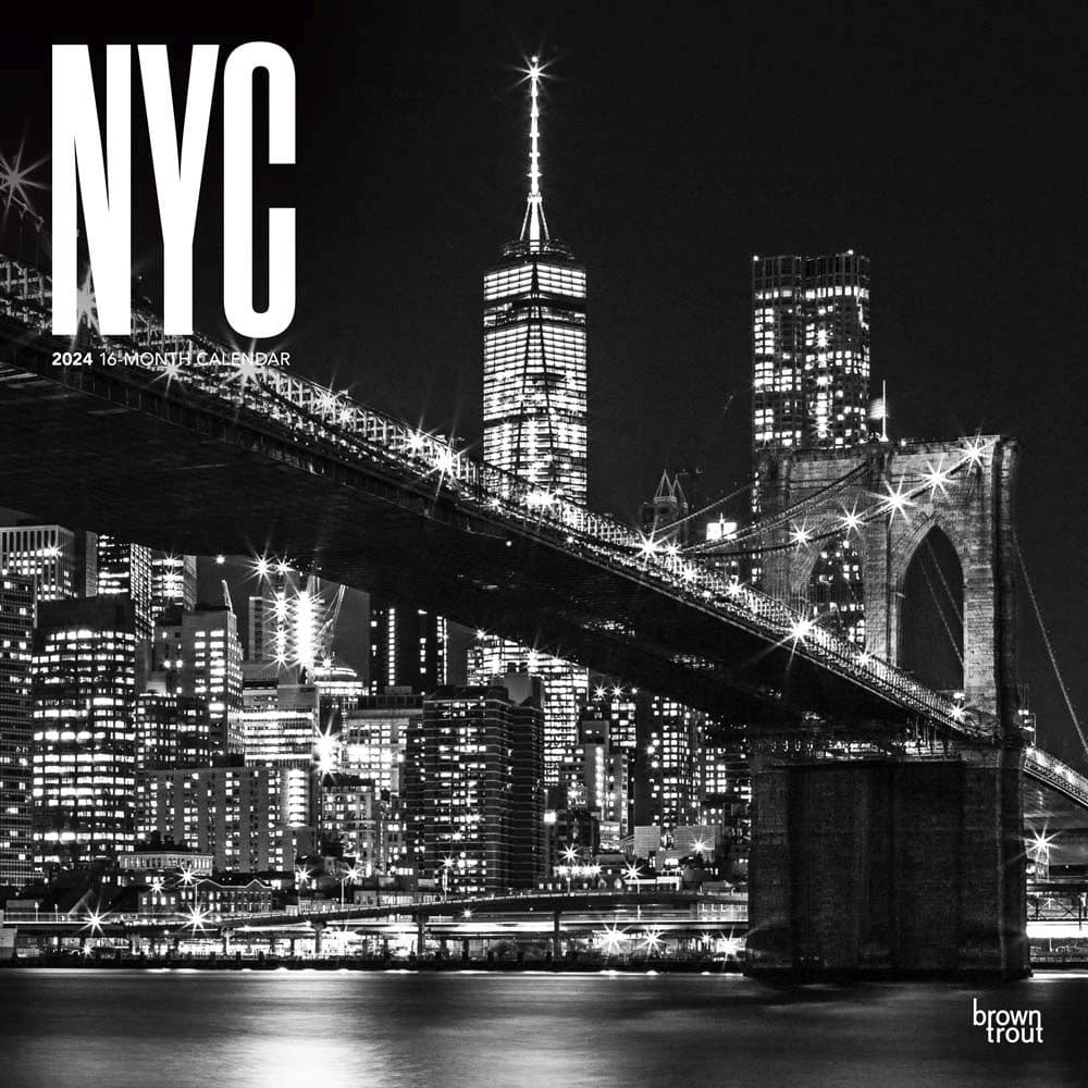 New York City Black and White 2024 Wall Calendar