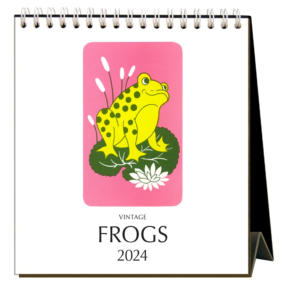 Frogs 2024 Easel Desk Calendar