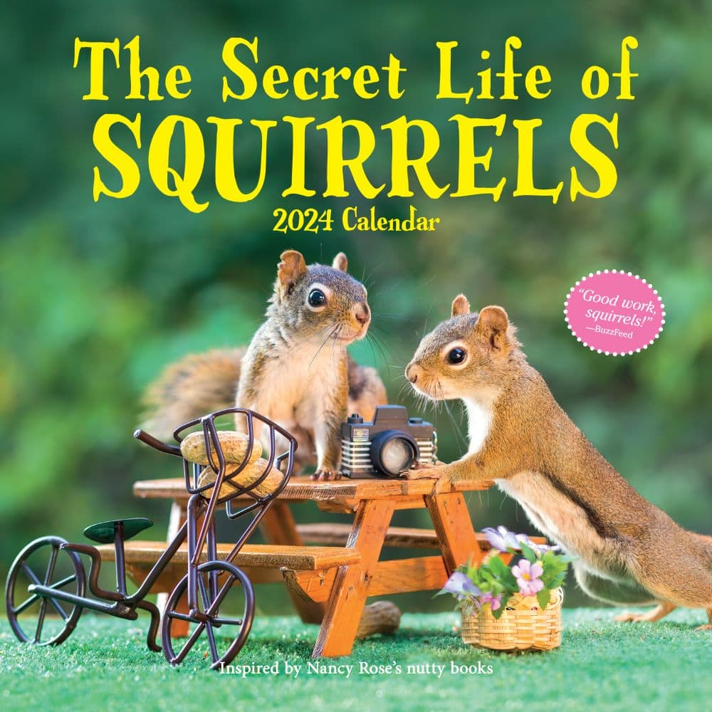 Secret Life of Squirrels 2024 Wall Calendar