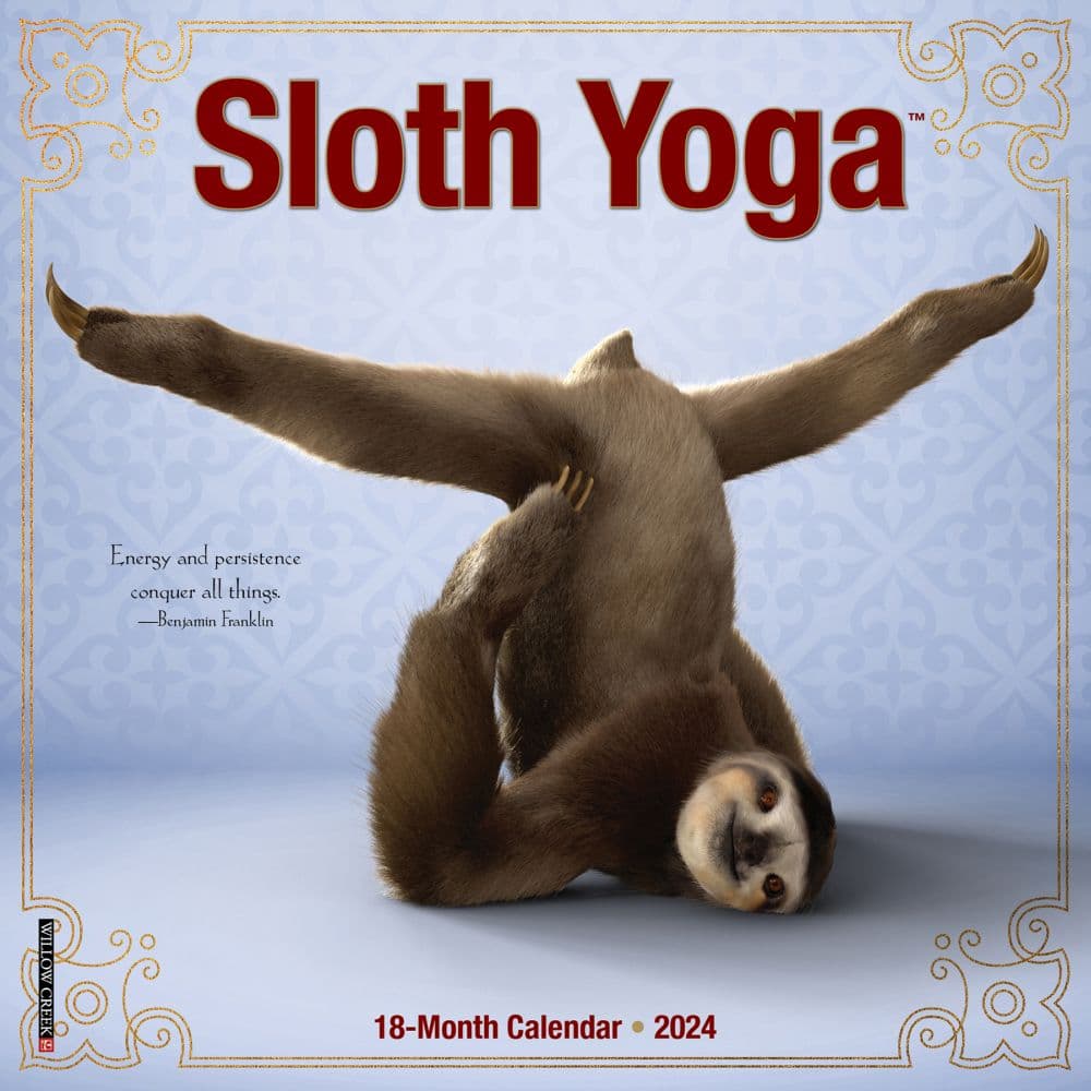 Sloth Yoga 2024 Mini Wall Calendar