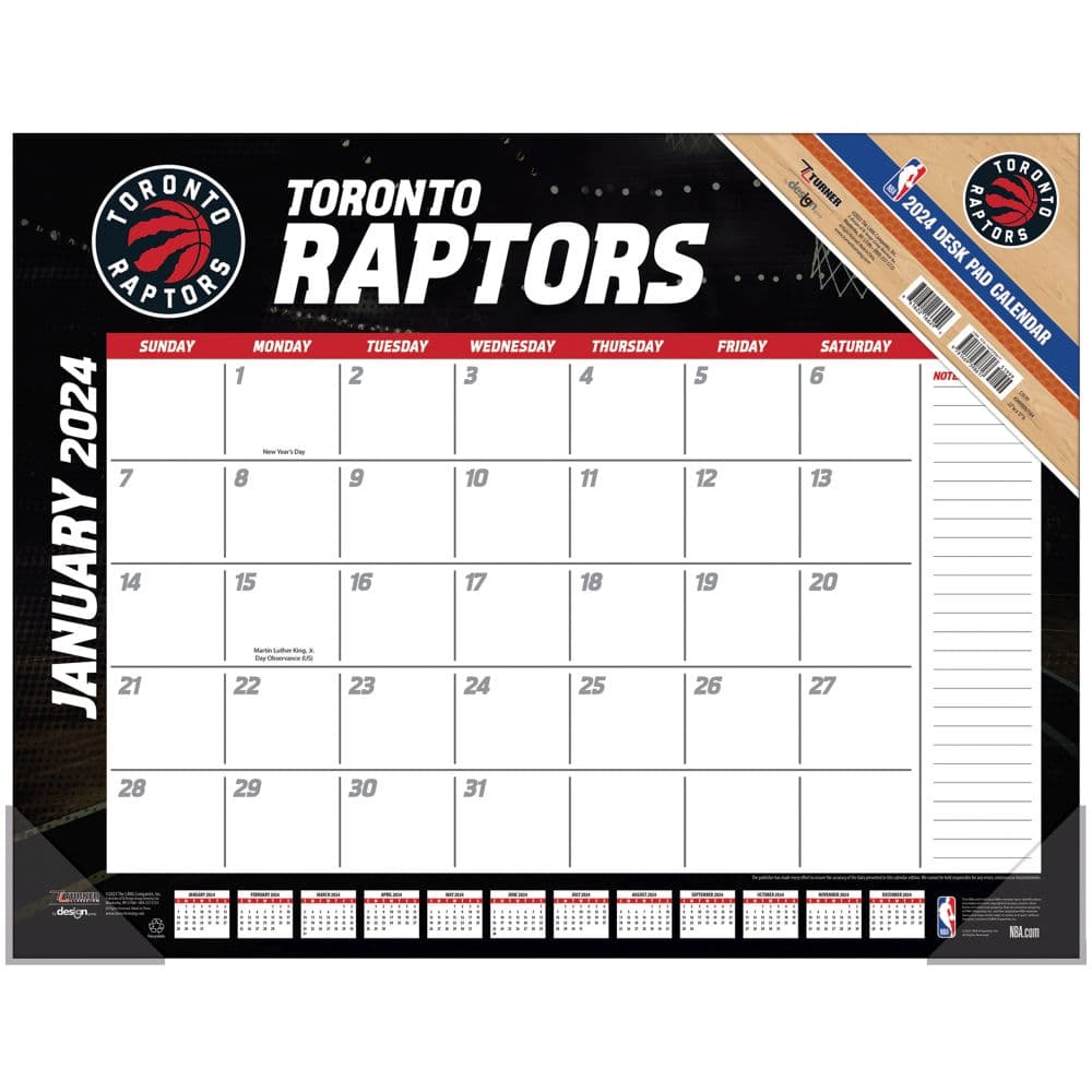 NBA Toronto Raptors 2024 Desk Pad