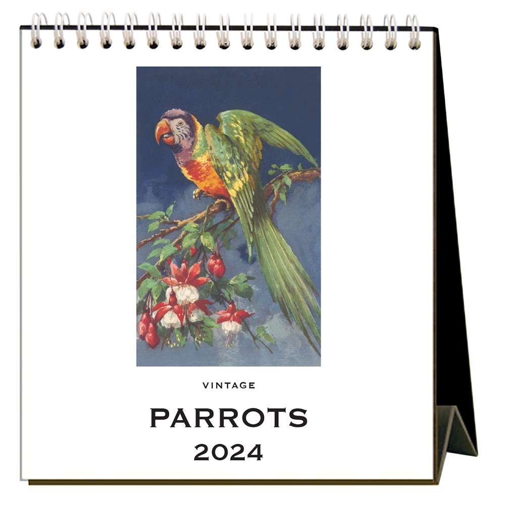 Parrots 2024 Easel Desk Calendar