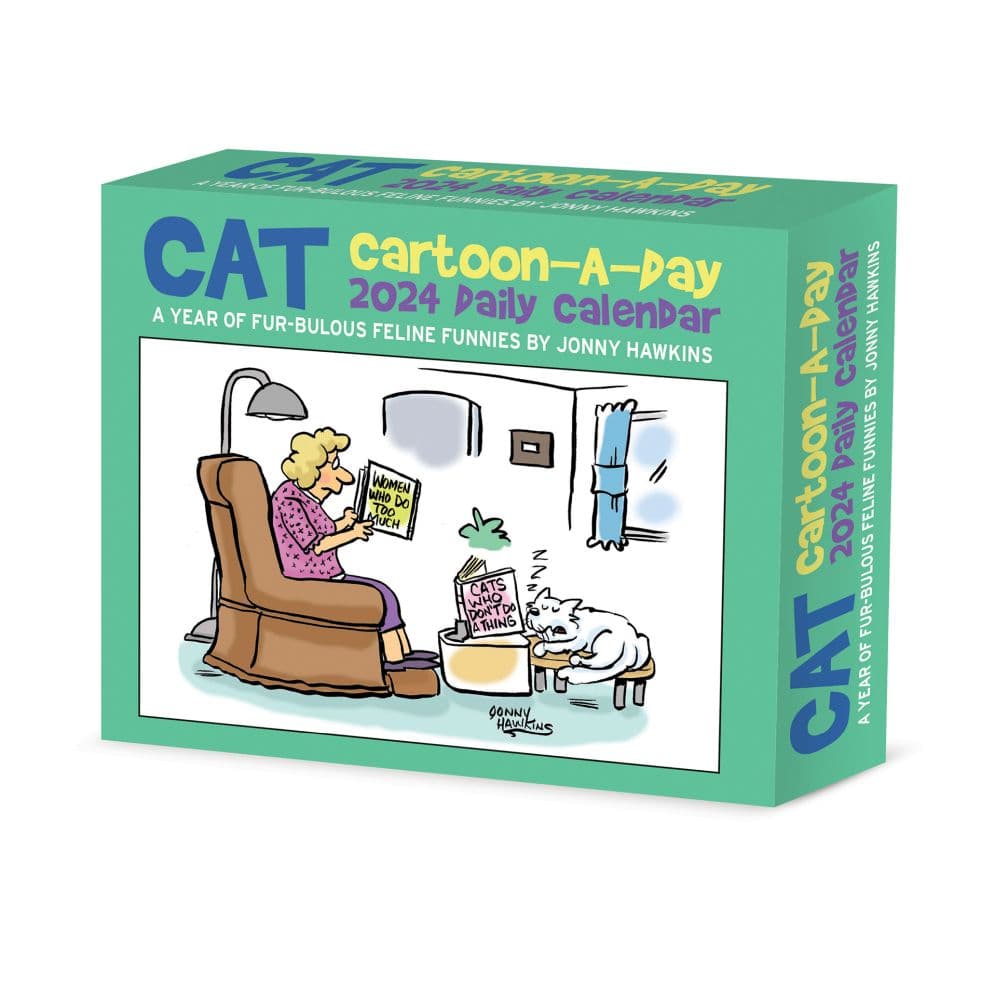 Cat Cartoon-A-Day 2024 Desk Calendar